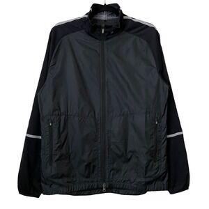 Nike Golf Jacket Mens Medium Black Lightweight Full Zip Pockets‎ Sporty Athletic
